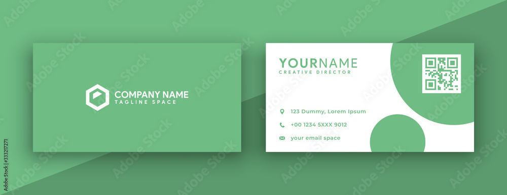 green business card design. double sided business card template. vector illustration stationery design green business card design. double sided business card template. vector illustration stationery design