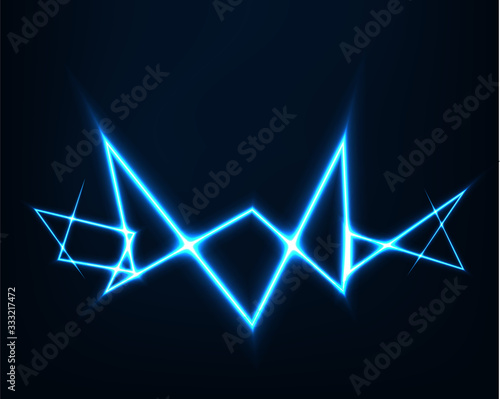 Abstract background vector electric light. Spark flash effect. Bright curved line. Neon glowing curves.