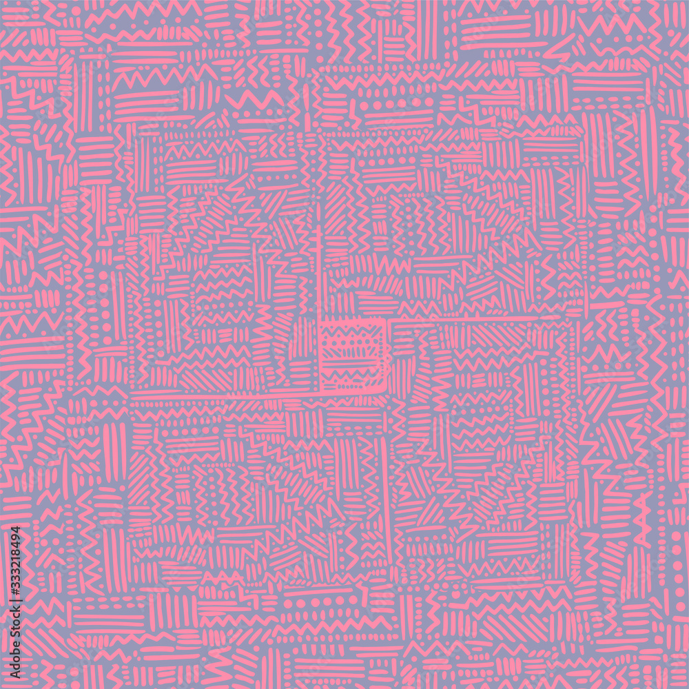 Seamless geometric vector pattern in rythmic ethnic Memphis style, linear background. Seamless geometric vector pattern in rythmic ethnic Memphis style, linear background.