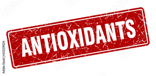 antioxidants stamp. antioxidants vintage red label. Sign