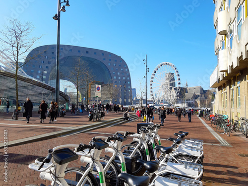 city ​​market in rotterdam on a sunny day seen from outside