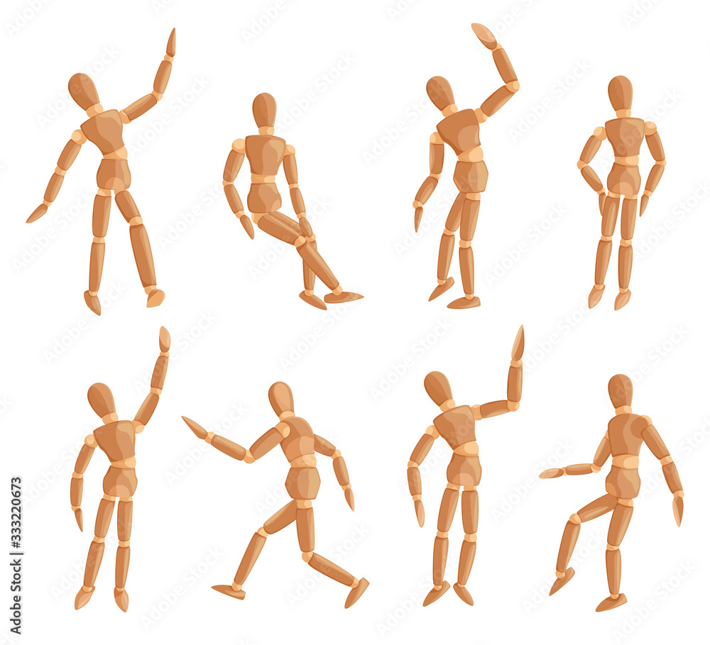 Wooden man, model artist movable limbs doll set Wooden man, model artist movable limbs doll set