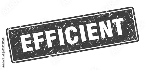 efficient stamp. efficient vintage gray label. Sign