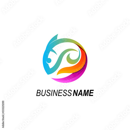 Fish logo template. Fresh seafood logo template design. Vector illustration, Tuna. Salmon. Seafood restaurant. 3d icon