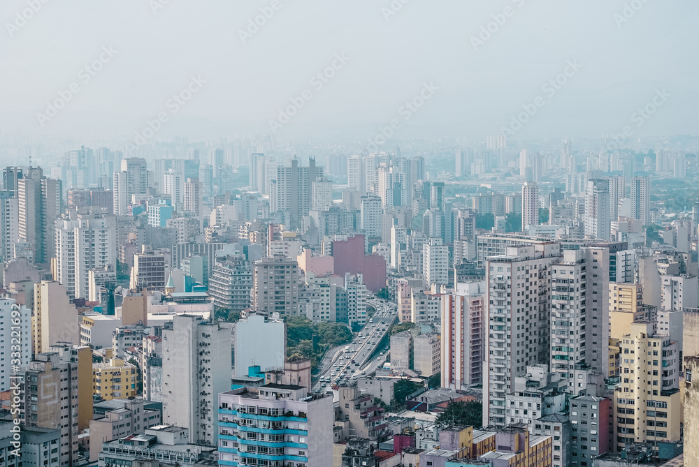 Vista aérea urbana dos prédios em São Paulo