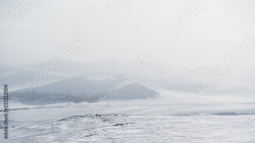 Winter landscape in Dovrefjell National Park