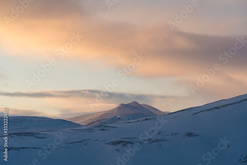Winter landscape in Dovrefjell National Park