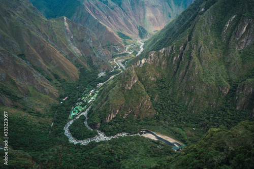 the urubamba river from the ruins of machu picchu photo