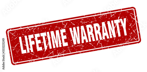 lifetime warranty stamp. lifetime warranty vintage red label. Sign