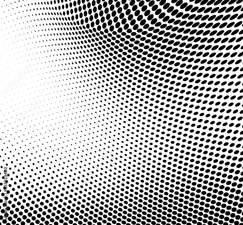 Halftone texture wave. Abstract pattern of dots. Template for printing on tissue packaging paper. Monochrome background Halftone texture wave. Abstract pattern of dots. Template for printing on tissue packaging paper. Monochrome background