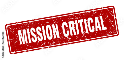 mission critical stamp. mission critical vintage red label. Sign