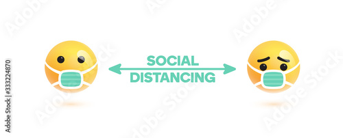 Illustration for social distancing, vector