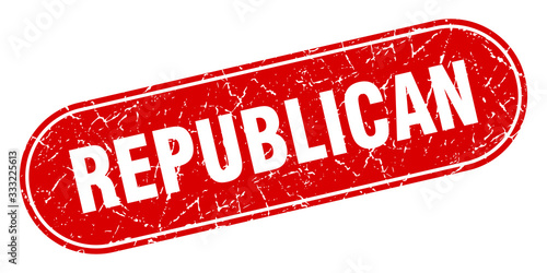 republican sign. republican grunge red stamp. Label