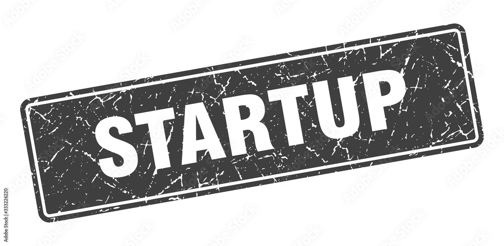 Fototapeta premium startup stamp. startup vintage gray label. Sign