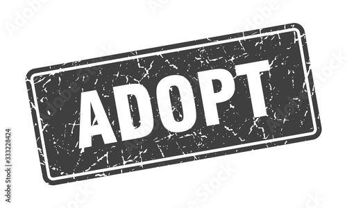 adopt stamp. adopt vintage gray label. Sign