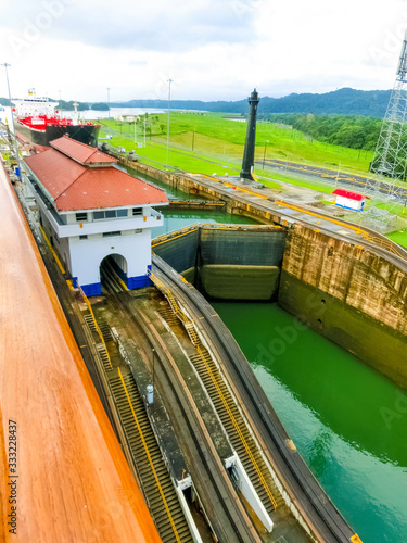 View of Panama Canal from cruise ship photo