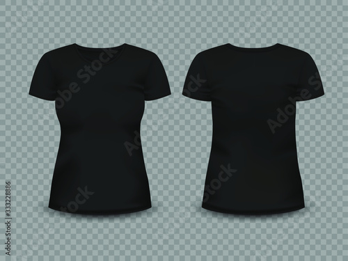 Women's black t-shirt with short sleeve