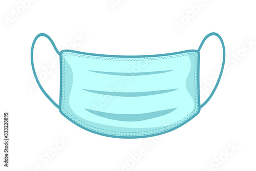 Protective medical mask vector illustration on white background. Coronavirus pandemic personal protection