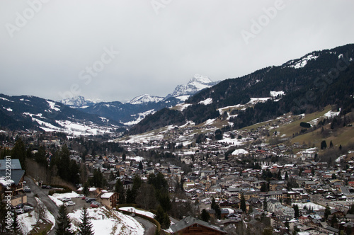 Mountains in Alps near megeve town