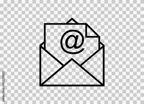 Envelope mail with transparent background. Email in a flat style .Vector