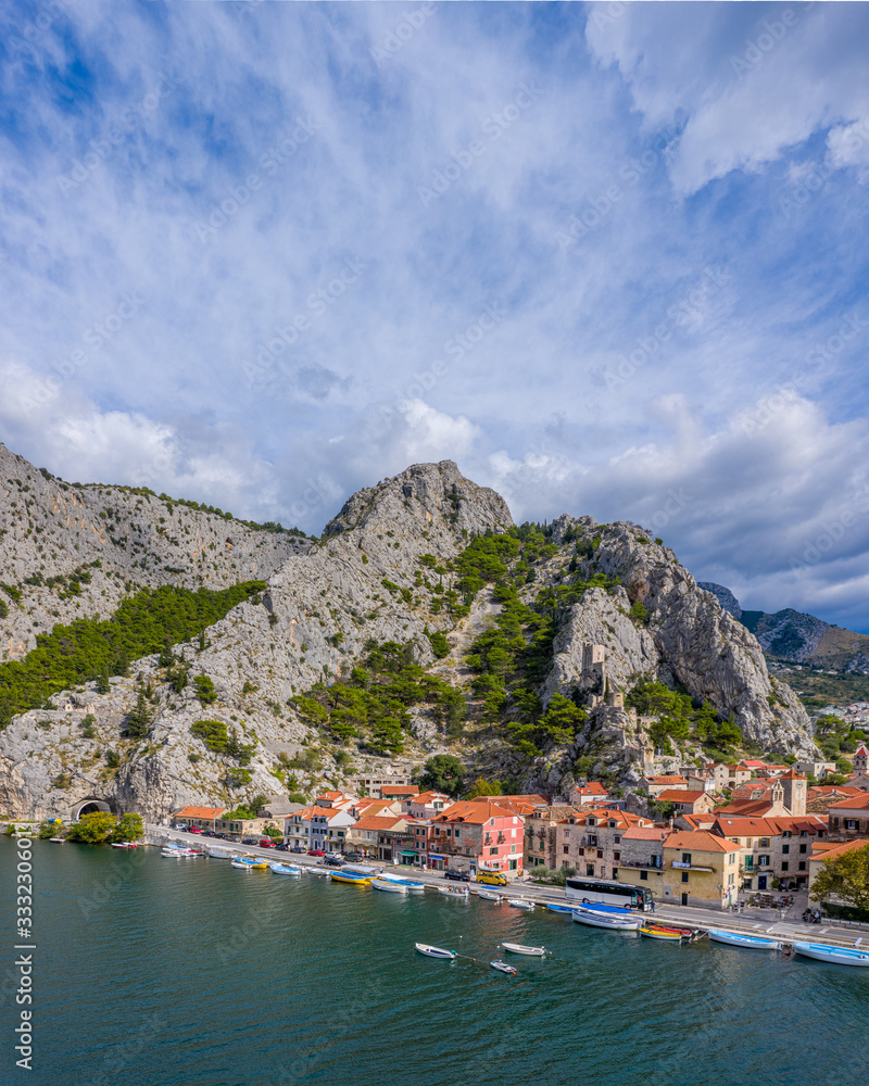 Drone photo from Omis in Croatia