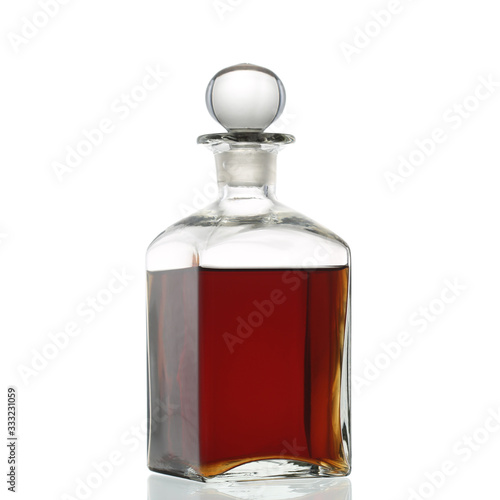 Bottle of whisky isolated on white