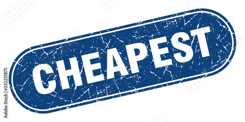 cheapest sign. cheapest grunge blue stamp. Label