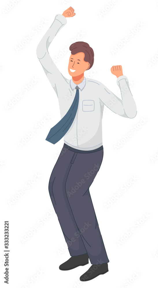 Vector illustration of happy businessman jumping Vector illustration of happy businessman jumping