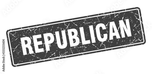 republican stamp. republican vintage gray label. Sign