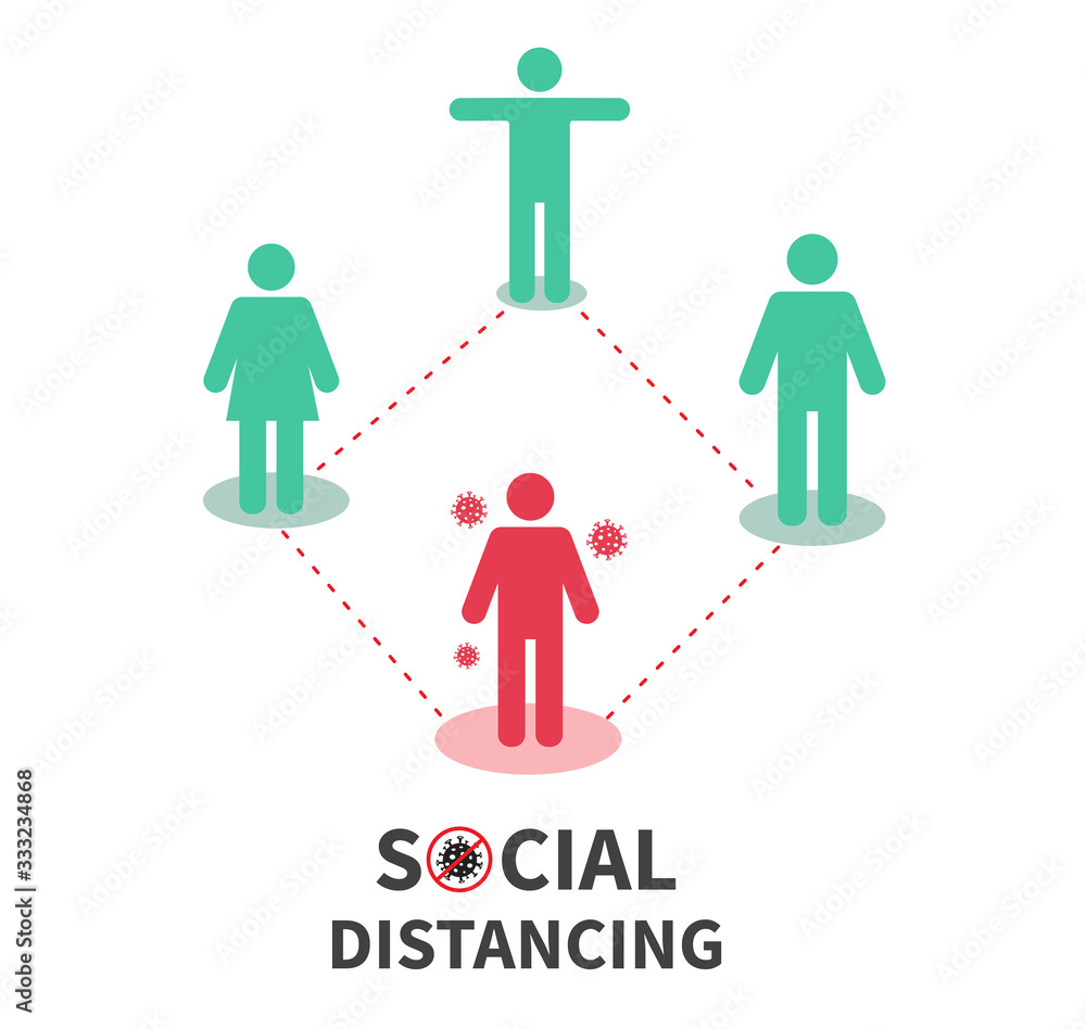 Social distancing icon. Keep the 1-2 meter distance. Coronovirus epidemic protective. Vector illustration Social distancing icon. Keep the 1-2 meter distance. Coronovirus epidemic protective. Vector illustration