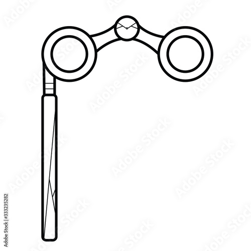 Old lorgnette glasses vector icon