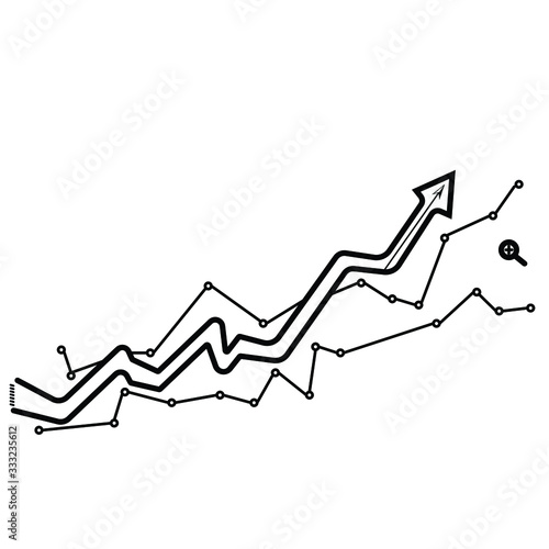 Financial growth icon vector illustration