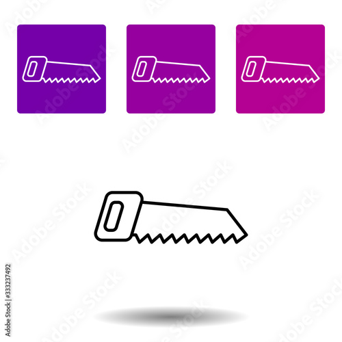 Saw icon . Simple line vector of Magic purple color set for UI and UX, website or mobile application