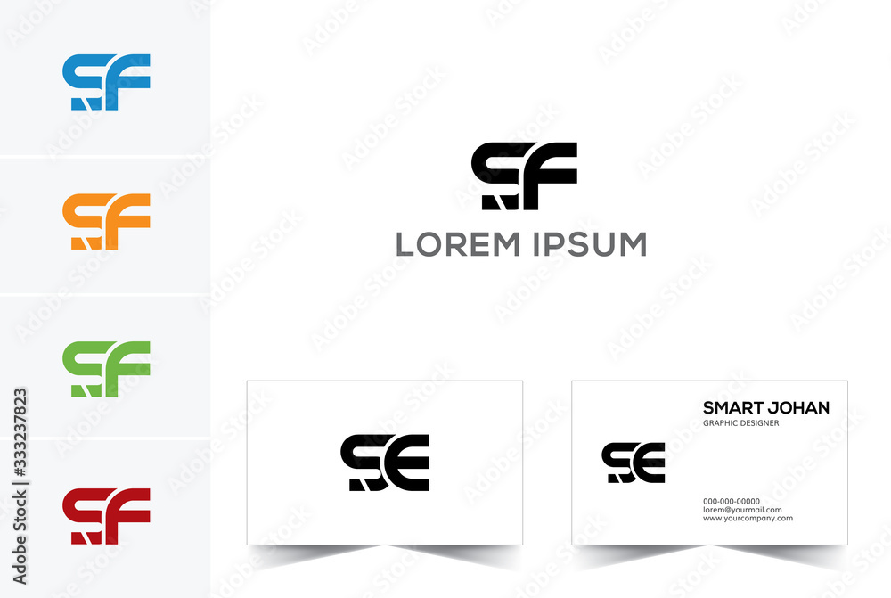 SF Letter Logo Design with Creative Modern Trendy Typography and Black Colors. SF Letter Logo Design with Creative Modern Trendy Typography and Black Colors.