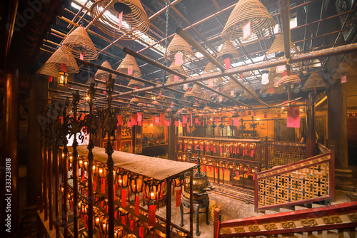 Man Mo temple in Hong Kong.  photo