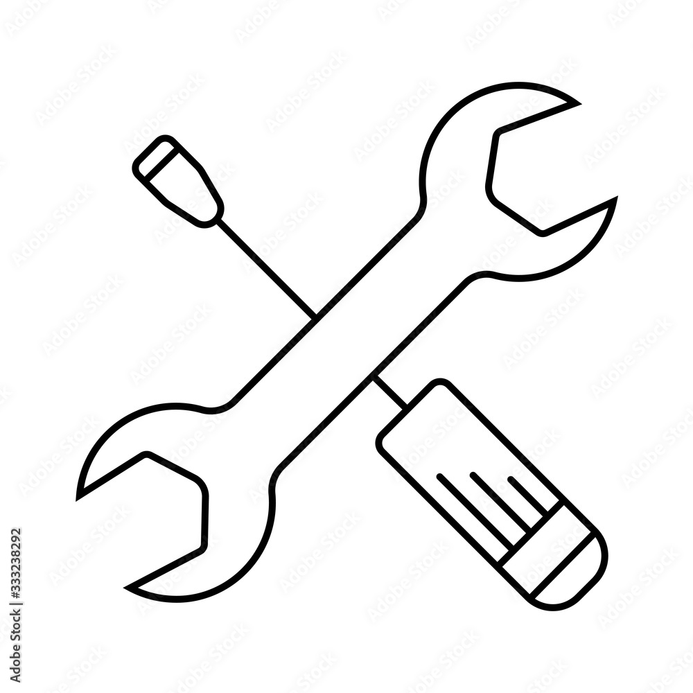 wrench and screwdriver. repair and service icon wrench and screwdriver. repair and service icon
