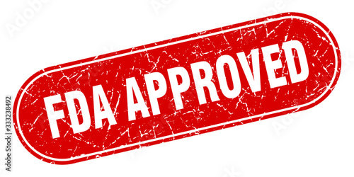 fda approved sign. fda approved grunge red stamp. Label