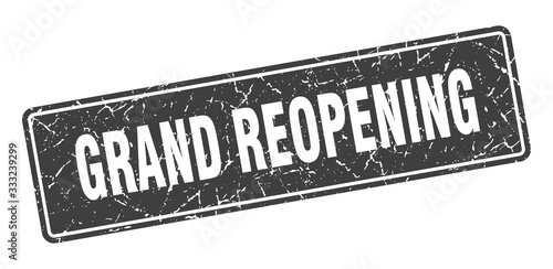 grand reopening stamp. grand reopening vintage gray label. Sign