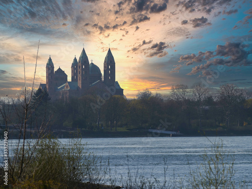 cathedral of Speyer under dramatic sky