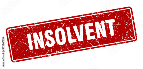 insolvent stamp. insolvent vintage red label. Sign