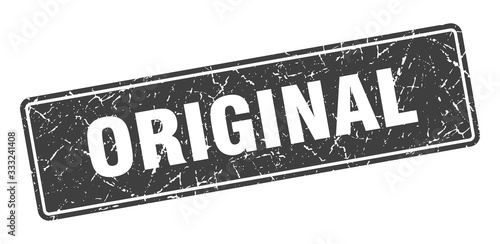 original stamp. original vintage gray label. Sign