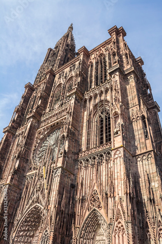 Cathedral of Our Lady (Notre Dame) of Strasbourg in Alsace. The historic center, including the cathedral, of Strasbourg is UNESCO World Heritage Site