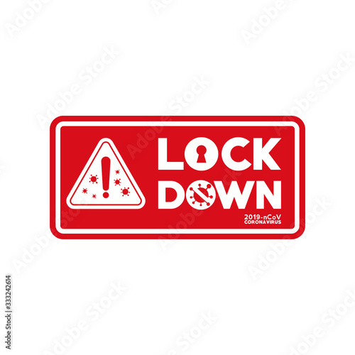 CORONAVIRUS LOCKDOWN. Covid-19 Pandemic world lockdown for quarantine. Corona Virus Illustration Vector