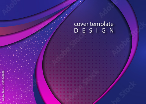 Abstract colorful background of shiny smooth wavy lines and curved shapes. Template for a business project.