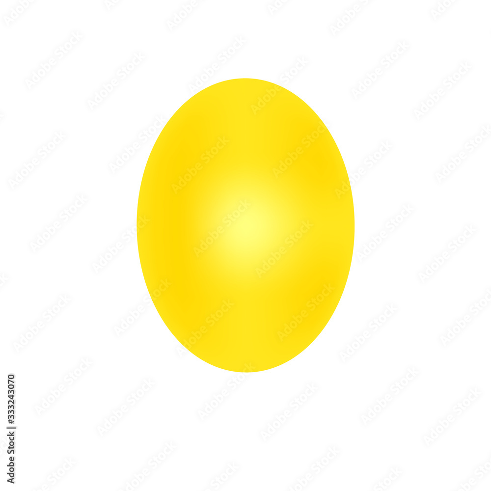 Yellow oval egg on white background. Vector illustration