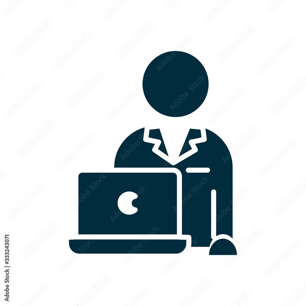 avatar teacher with laptop computer icon, silhouette style avatar teacher with laptop computer icon, silhouette style