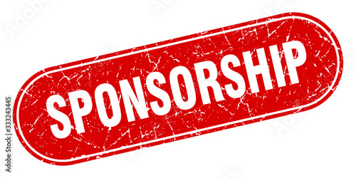 sponsorship sign. sponsorship grunge red stamp. Label