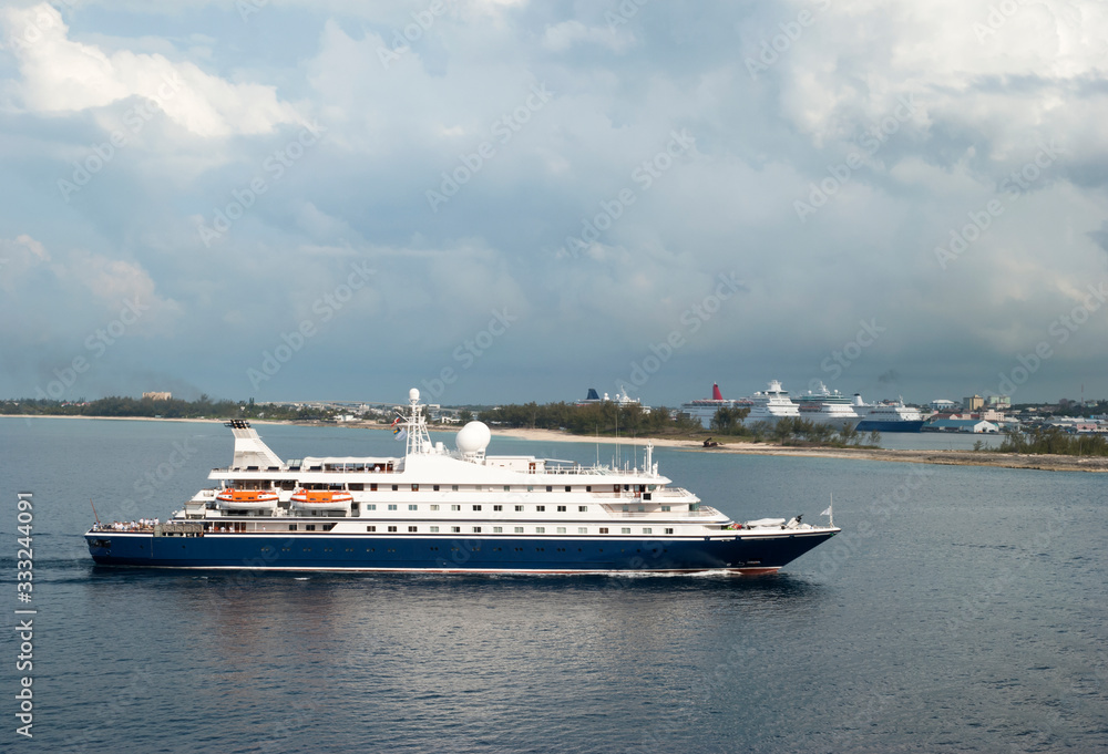 The Cruise Ship Arrival to Nassau City