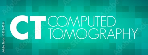 CT - Computed Tomography acronym, medical concept background