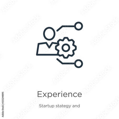 Experience icon. Thin linear experience outline icon isolated on white background from startup collection. Line vector sign, symbol for web and mobile
